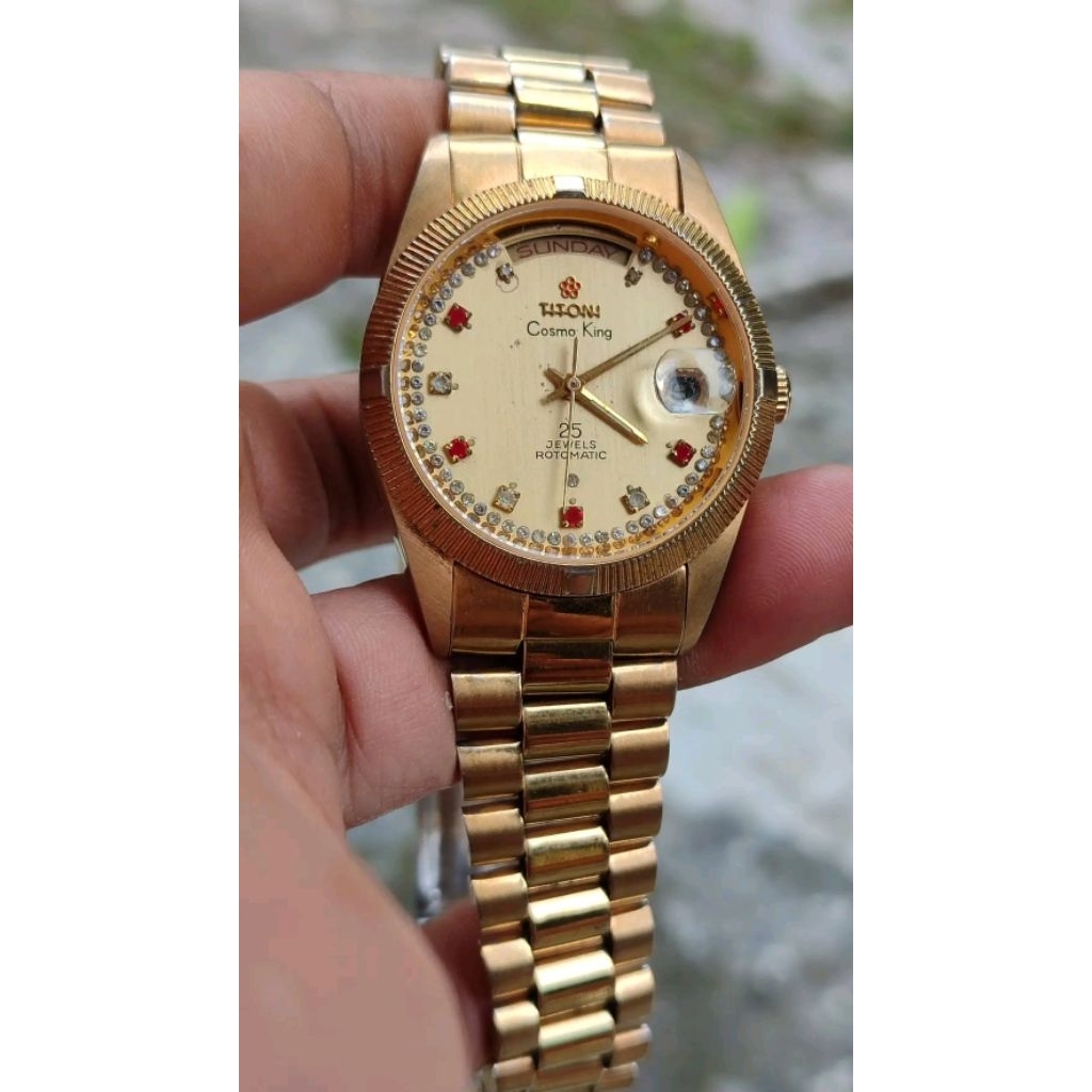 titoni cosmo king automatic president gold plated