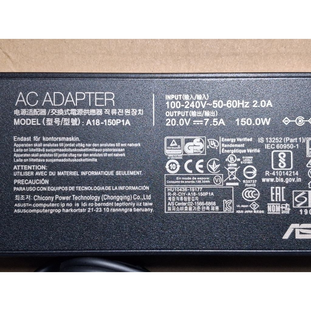 ADAPTOR CHARGER LAPTOP ASUS A18-150P1A