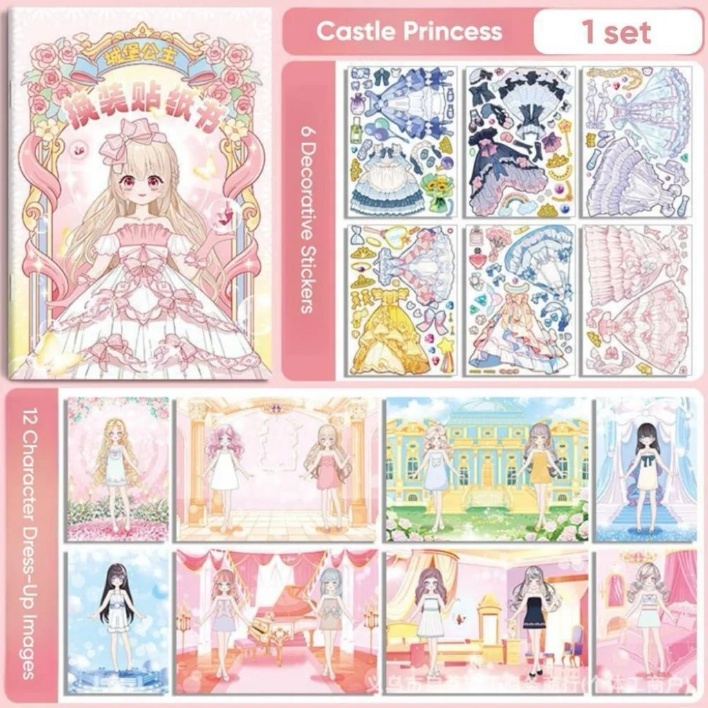 Stiker Rias Wajah Putri Dress Up Kualitas Tinggi | Stiker Dekorasi Putri Fashion Lucu | Hits Harga M
