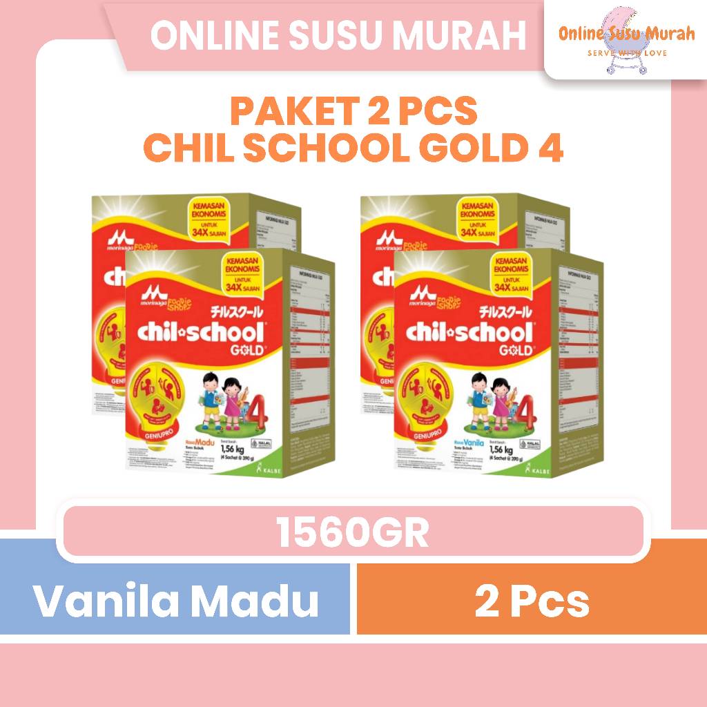 CHILSCHOOL GOLD PAKET 2 KOTAK VANILA MADU 1560 GRAM CHIL SCHOOL MORINAGA SSKD