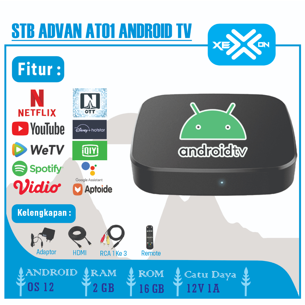 STB ADVAN AT01 Android TV Support Remote Voice