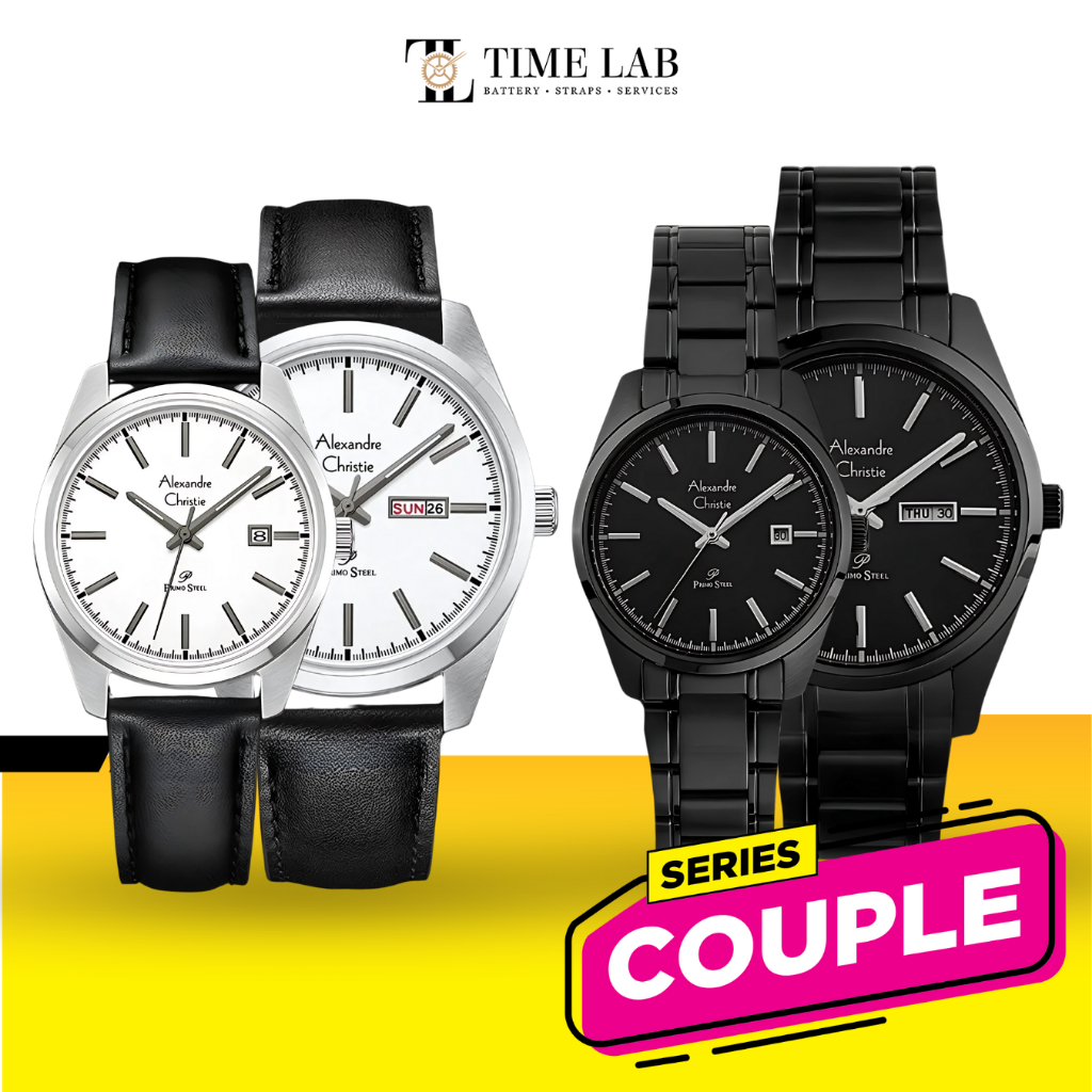 JAM TANGAN COUPLE ALEXANDRE CHRISTIE AC1025 / AC 1025 PRIA WANITA STAINLESS STEEL ORIGINAL GARANSI R