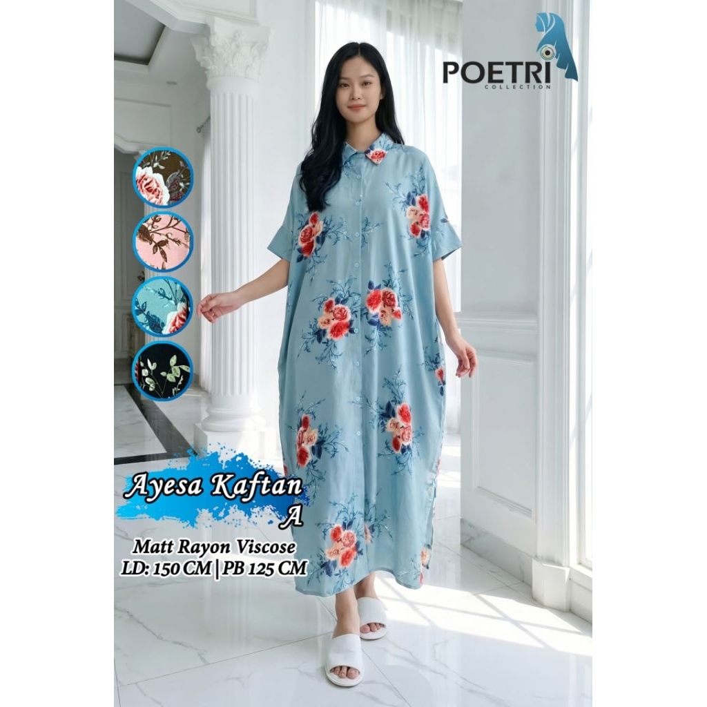Daster/Dress Rayon Viscose Ayesa Kaftan Poetri Collection
