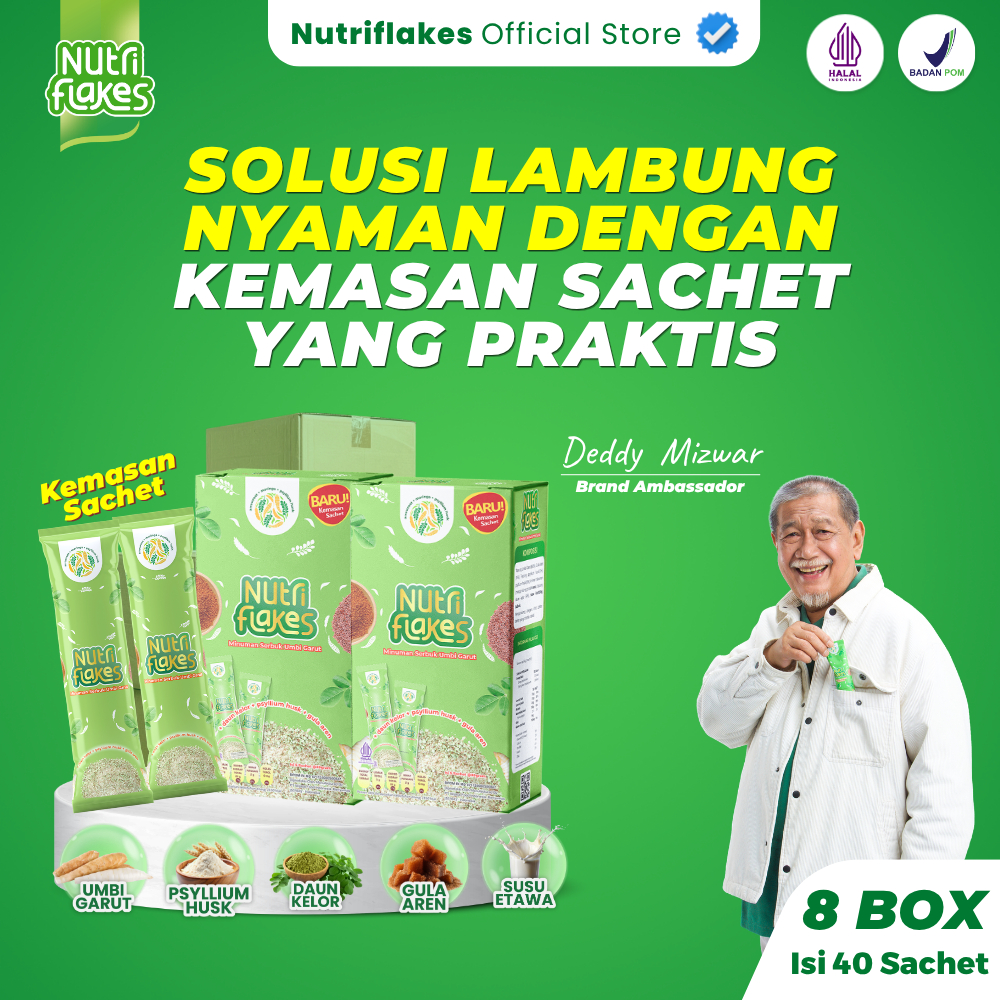 Nutriflakes Sachet 8 Box Sereal Sehat Asam Lambung