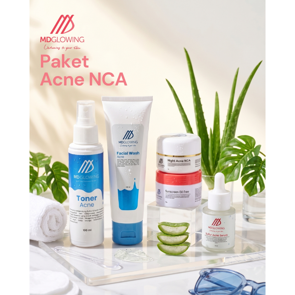 Paket Acne NCA, R2, Acne White By MD Glowing MDGlowing Skin