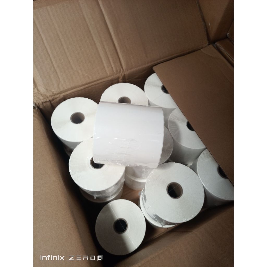 Sticker kertas thermal sheet resi/awb uk 100mm X 150mm