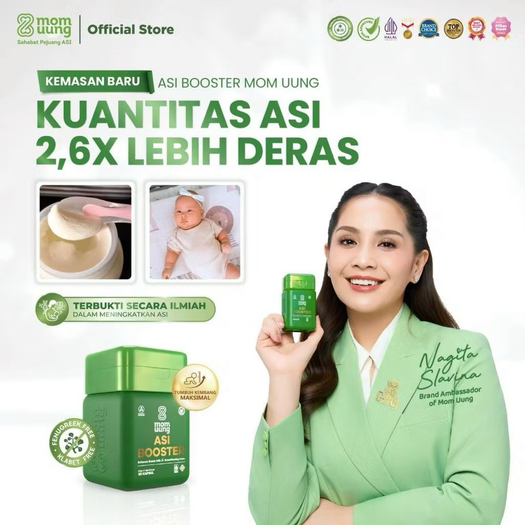 ASI BOOSTER MOM UUNG/PELANCAR ASI MOM UUNG 30 KAPSUL DAN 60 KAPSUL (KEMASAN BARU)