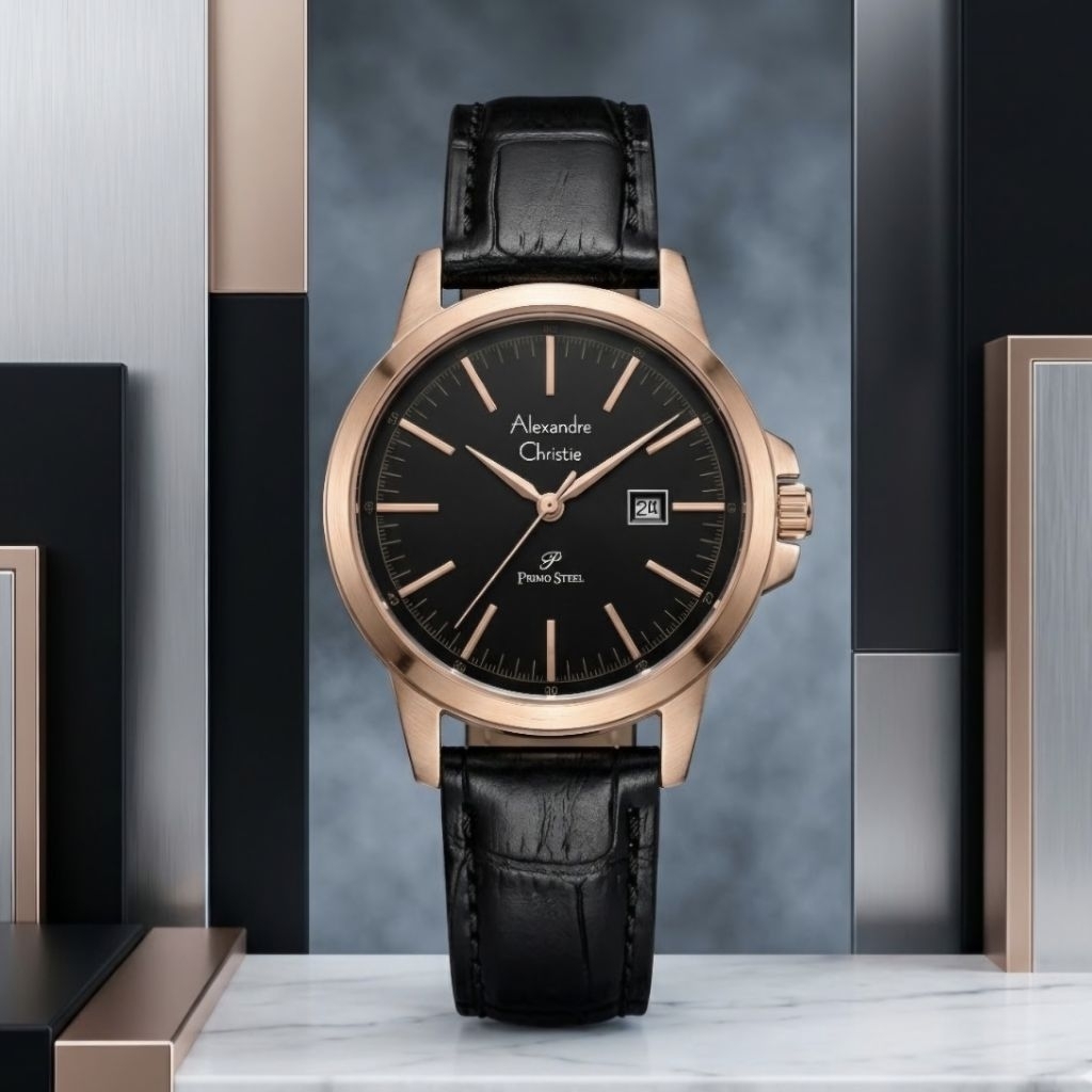 (New) Alexandre Christie 1008 Black Rosegold Cewe original