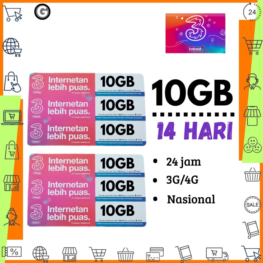 VOUCHER TRI 10GB / 14HARI