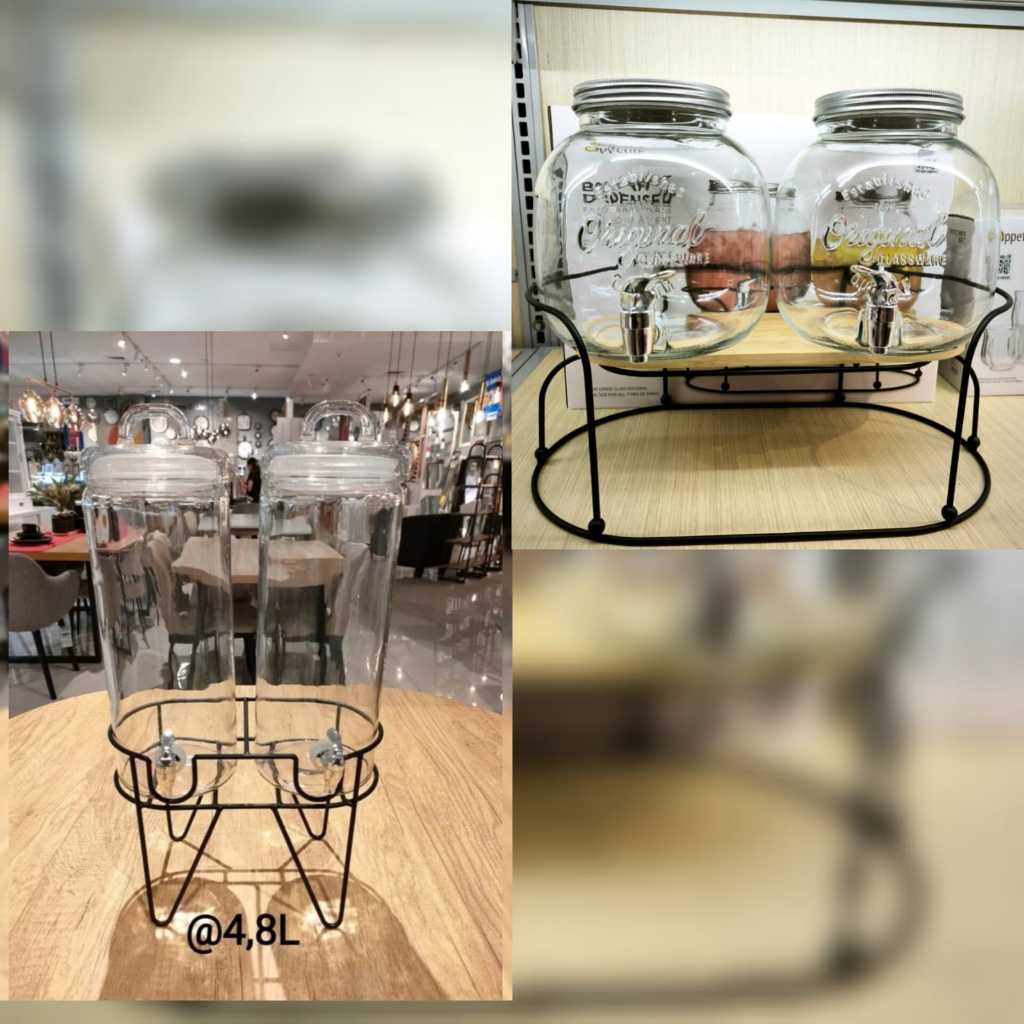 INFORMA Appetite Dispenser Minuman Kaca Dengan Stand Bevarage MACY WALTON