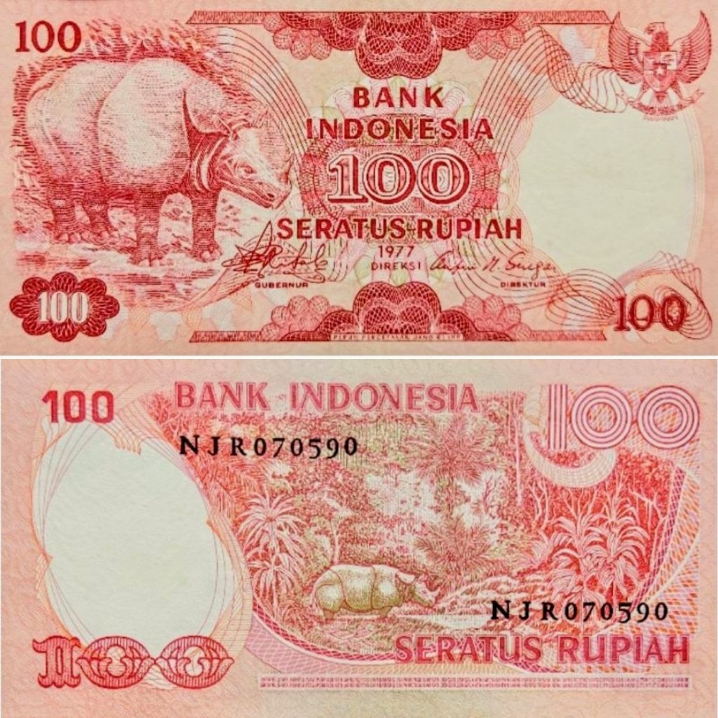 ASLI... Uang lama gambar badak uang lama indonesia