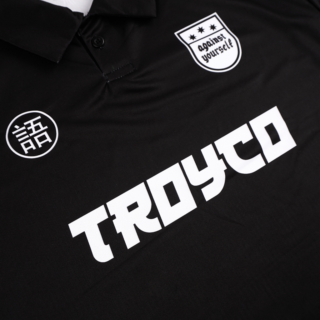 Troy Company Jersey Hitam Aksen Putih - Against Yourself Jersey Black Accent White JSM 3617
