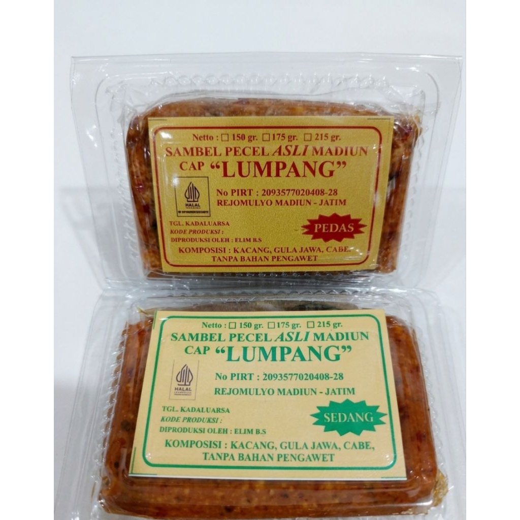 SAMBEL PECEL MADIUN MEREK LUMPANG BERAT 150GRAM.