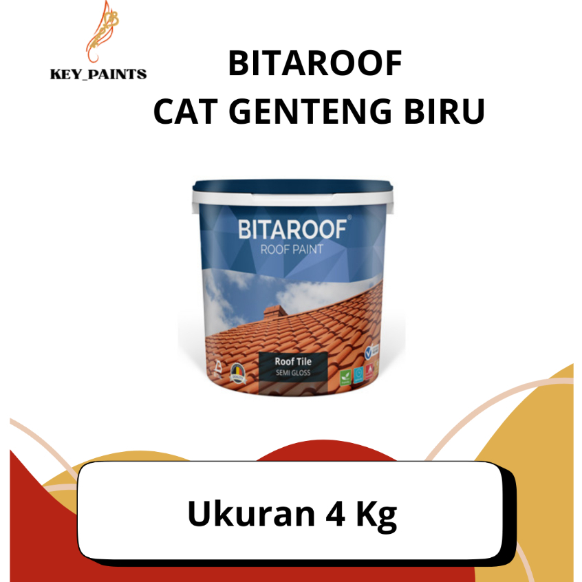 Bitaroof Cat Genteng Biru 4 Kg Waterproof Anti Lumut Tahan Lama