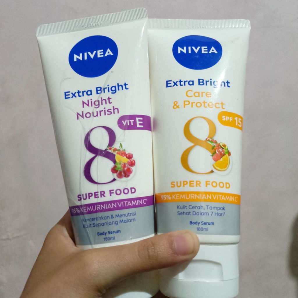 NIVEA Body Serum Extra Bright Day & Night (Care & Protect + Night Nourish) 180ml Handbody Nivea