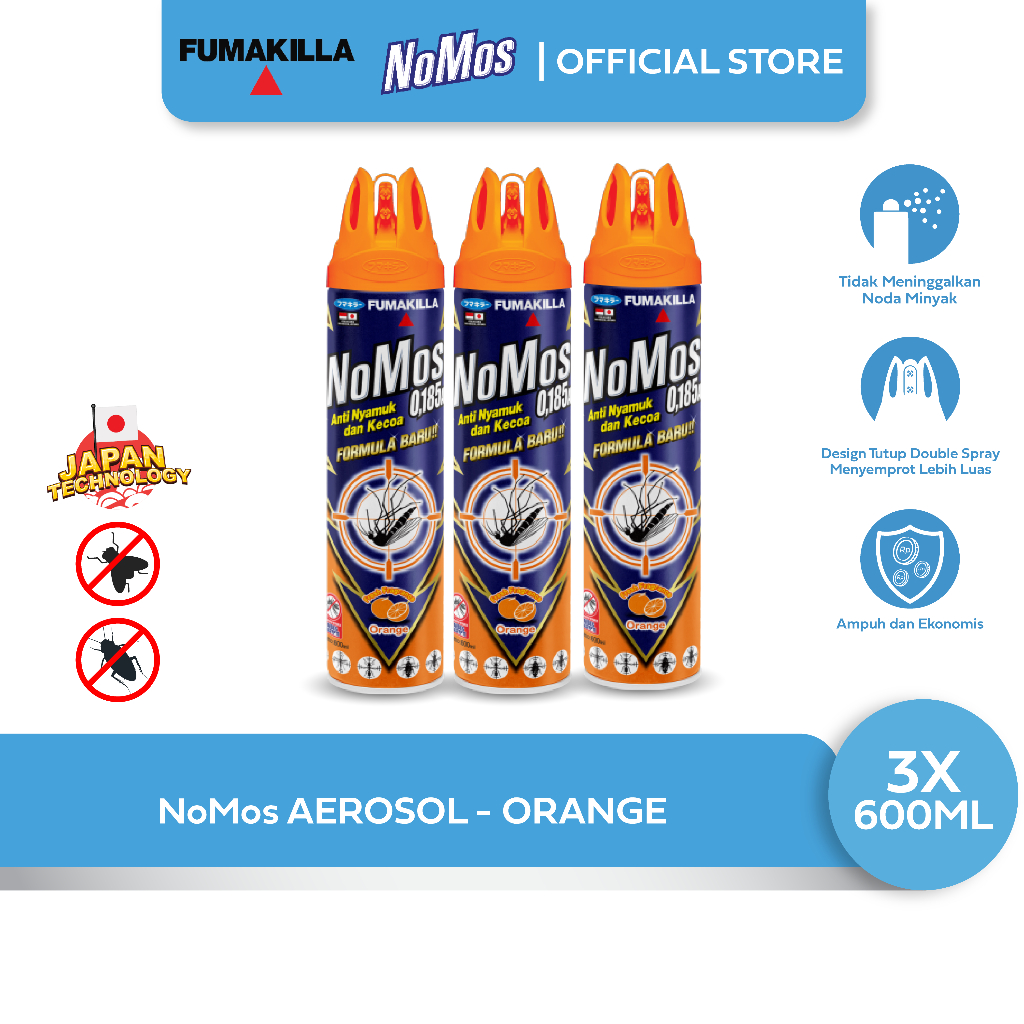 Paket isi 3-NoMos Aerosol Orange 600ml