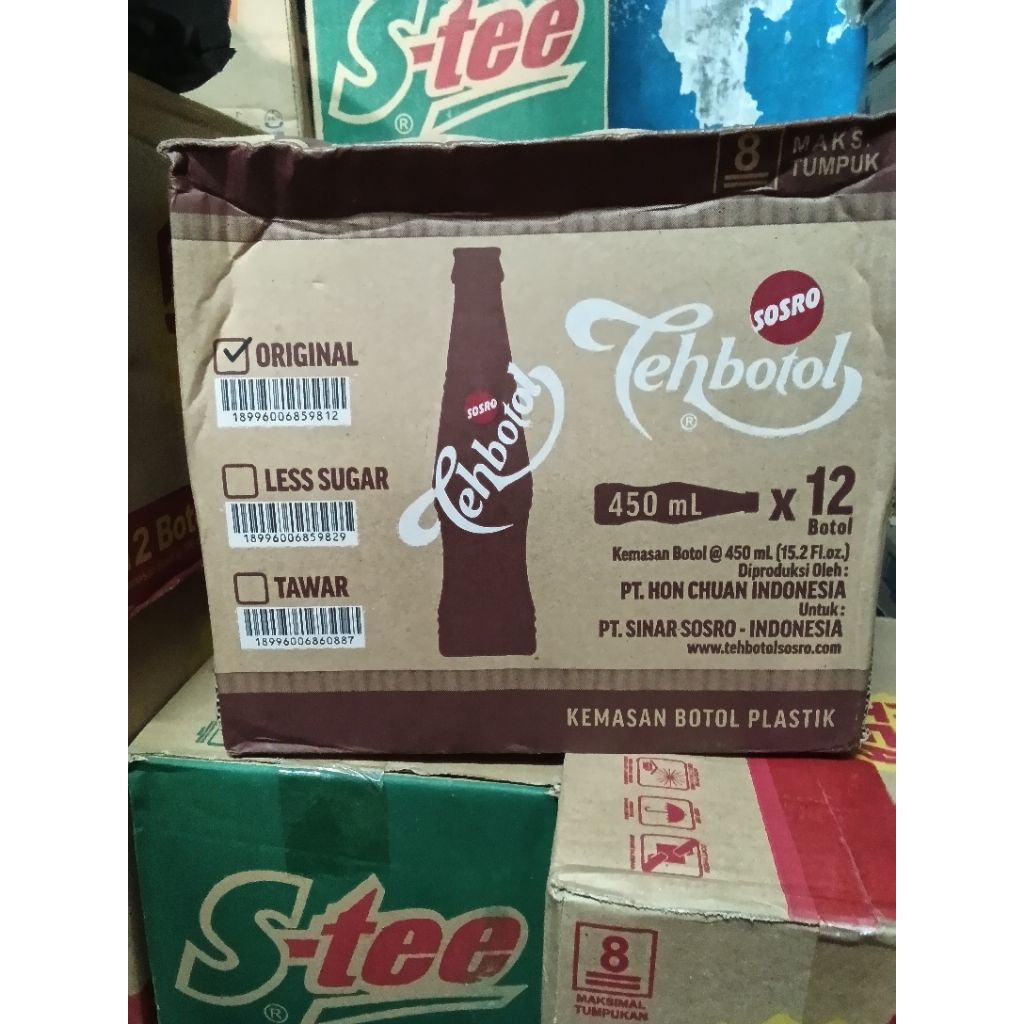 TEH BOTOL SOSRO UKURAN 350ML DAN 500ML ISI 12