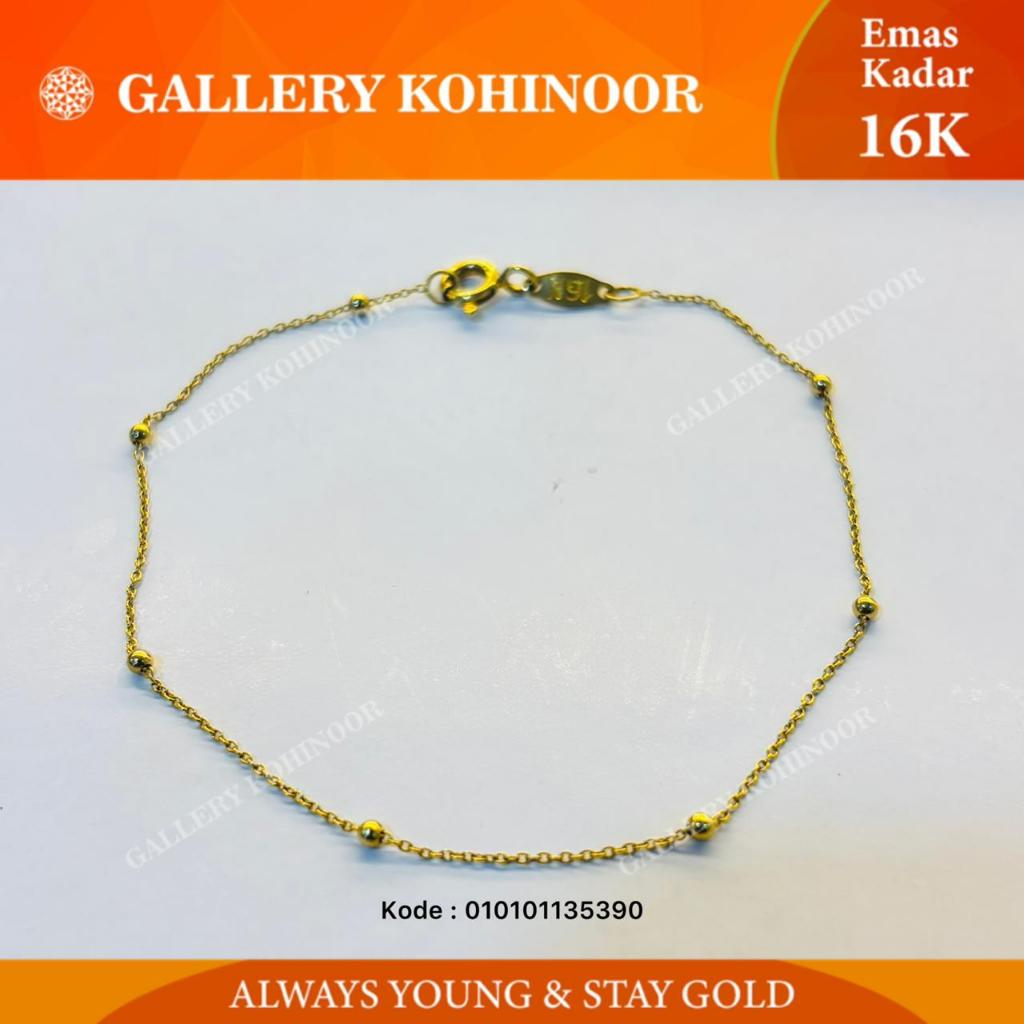 GALLERY KOHINOOR || GELANG WANITA RANTAI JEDAR 16K