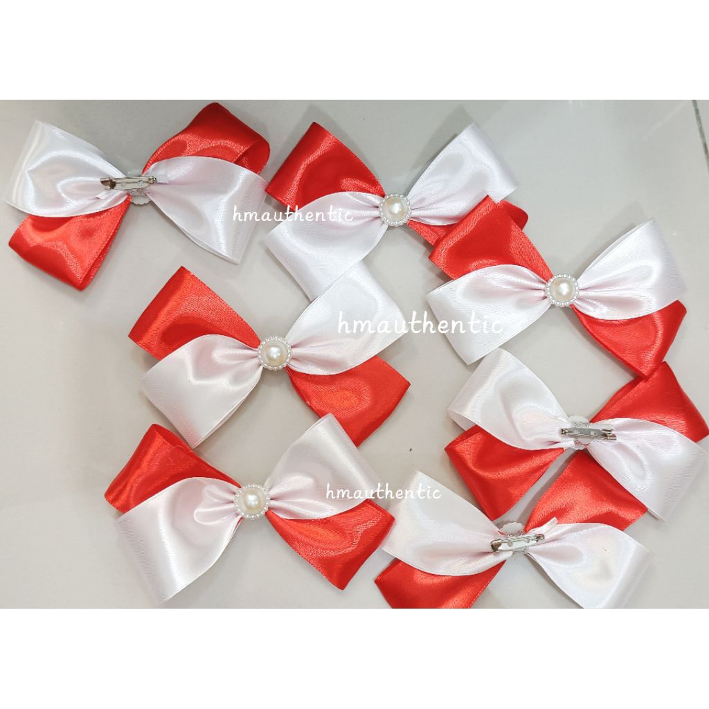 BROSS MERAH PUTIH PITA SATIN 17 AGUSTUS KEMERDEKAAN READY