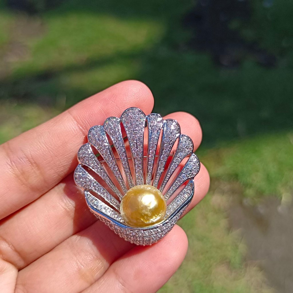 Bros Mutiara Lombok Air Laut Model Kerang Full Zirkon Mewah