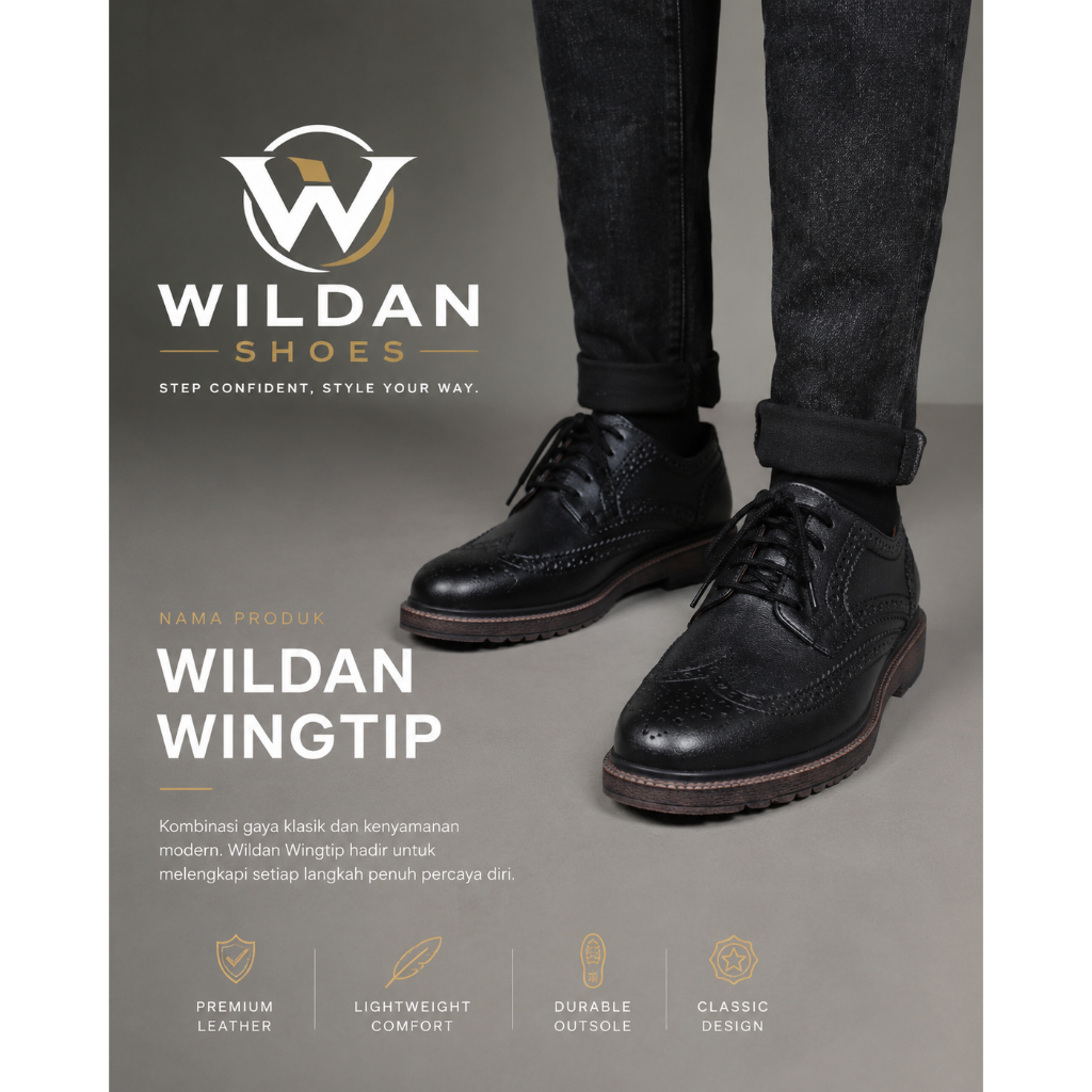 Wildan Wingtip Premium Leather Shoes – Elegan, Mewah, dan Berkelas