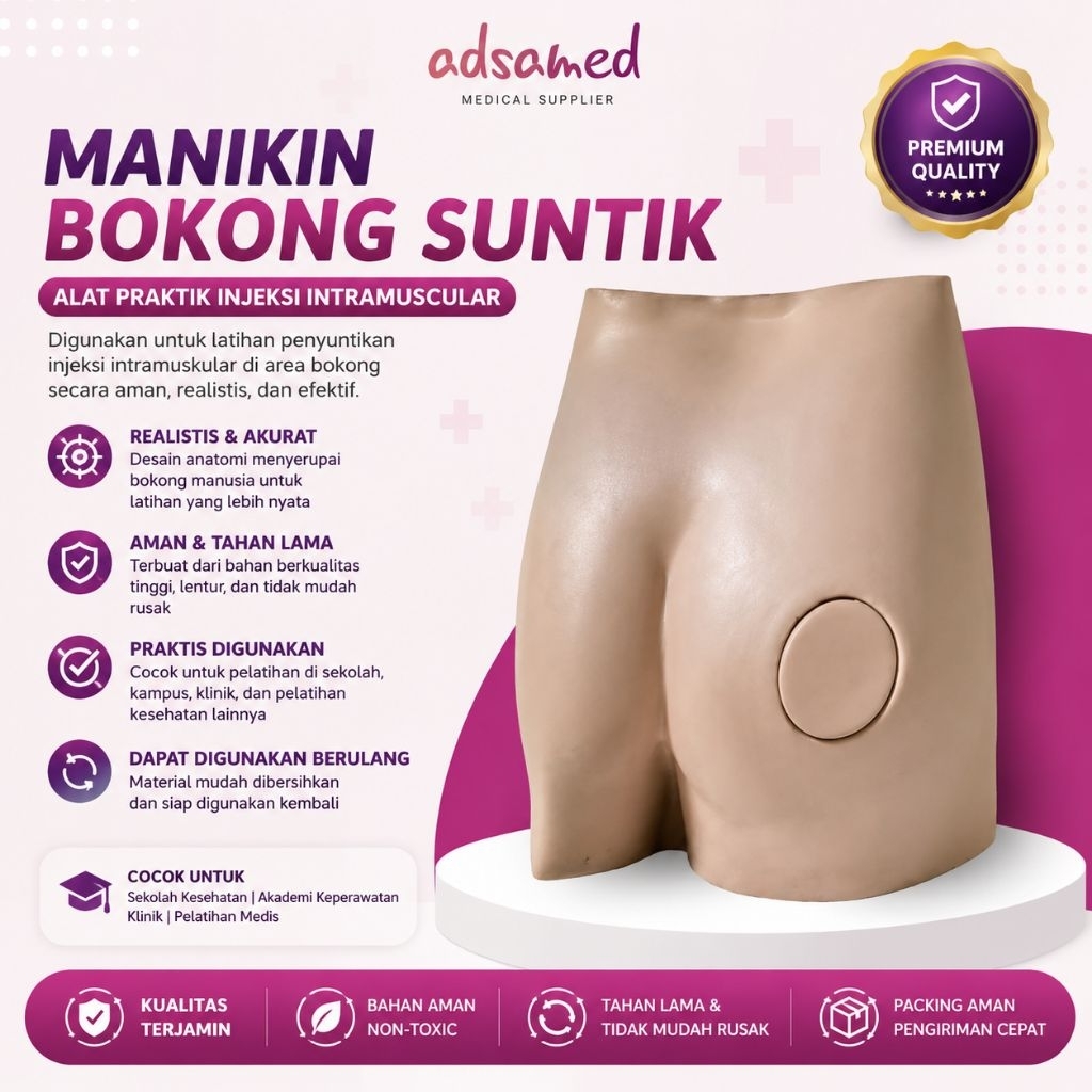 Phantom Manikin Bokong Suntik Silicone / Manekin Bokong Suntik