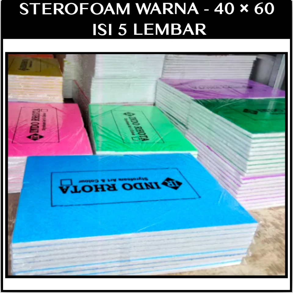 MURAH 5 PCS STYROFOAM WARNA / GABUS STYROFOAM LEMBARAN / Styrofoam Lembaran / Gabus Styrofoam Uk 40x
