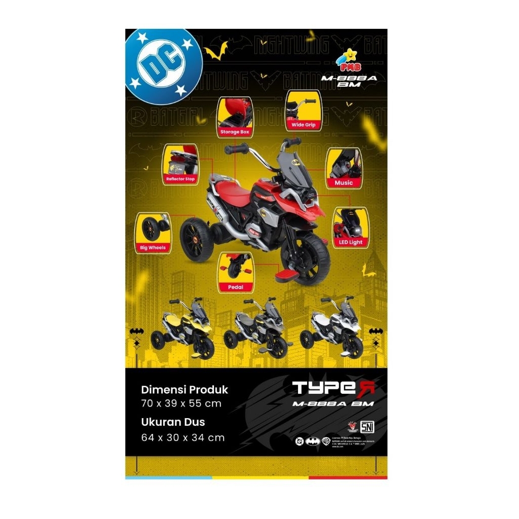 "Promo" Motor Anak Roda Tiga Model Terbaru Murah Sepeda Roda Tiga Gowes M888A Seri Batman M 888A M-8