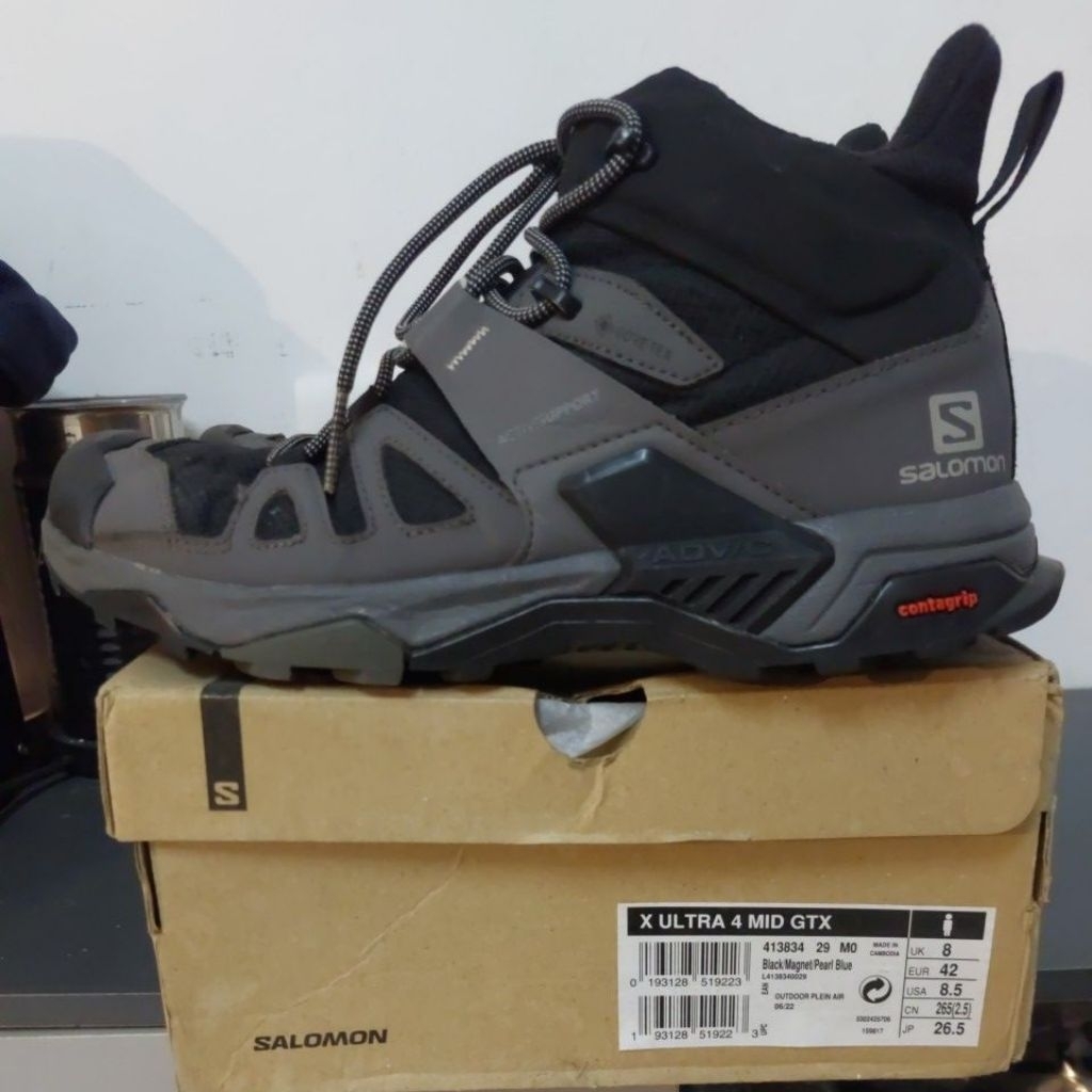 salomon x ultra 4 mid GTX size 42 sepatu hiking