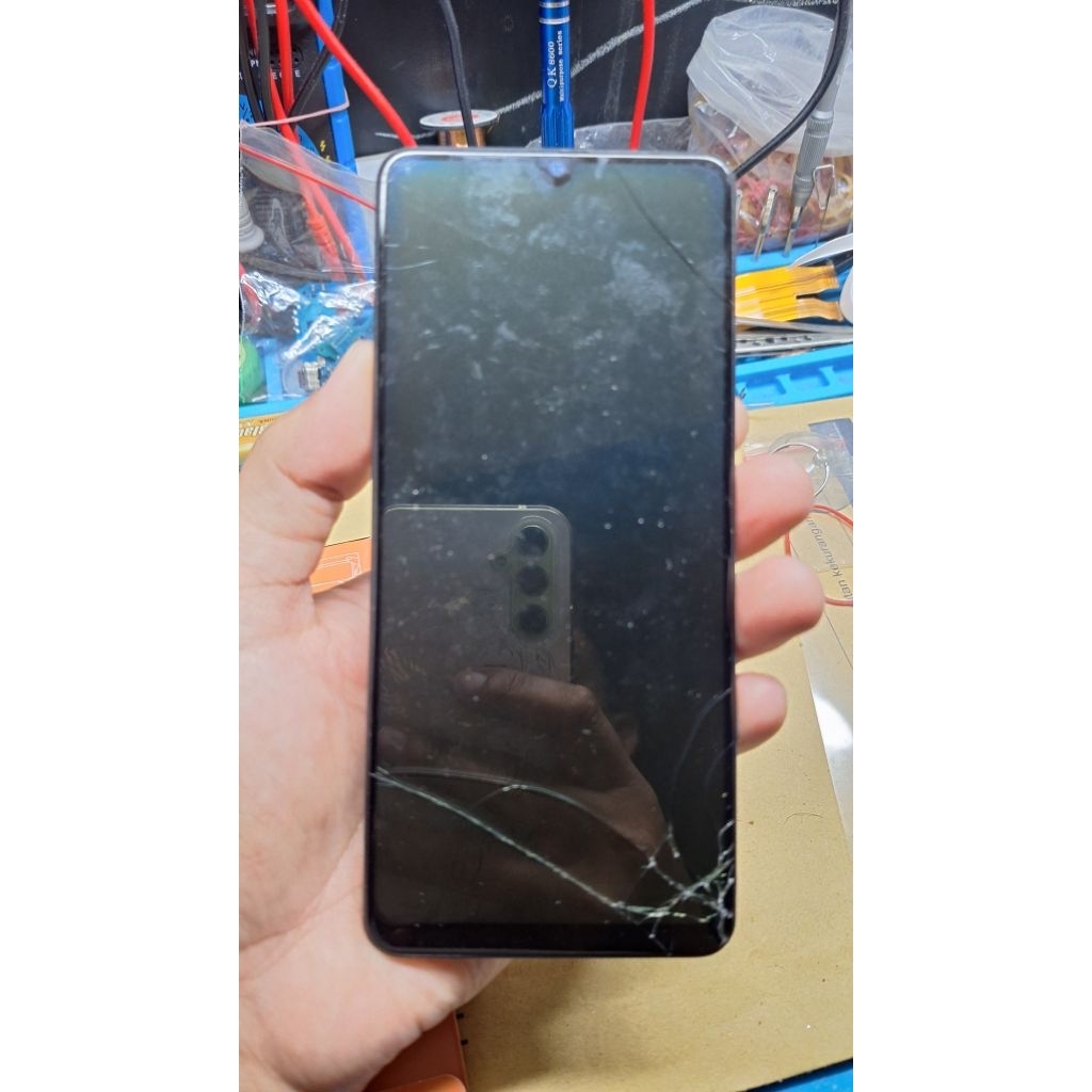 FRAM DAN LCD SAMSUNG A31 ORIGINAL COPOTAN, KONDISI LCD MATI