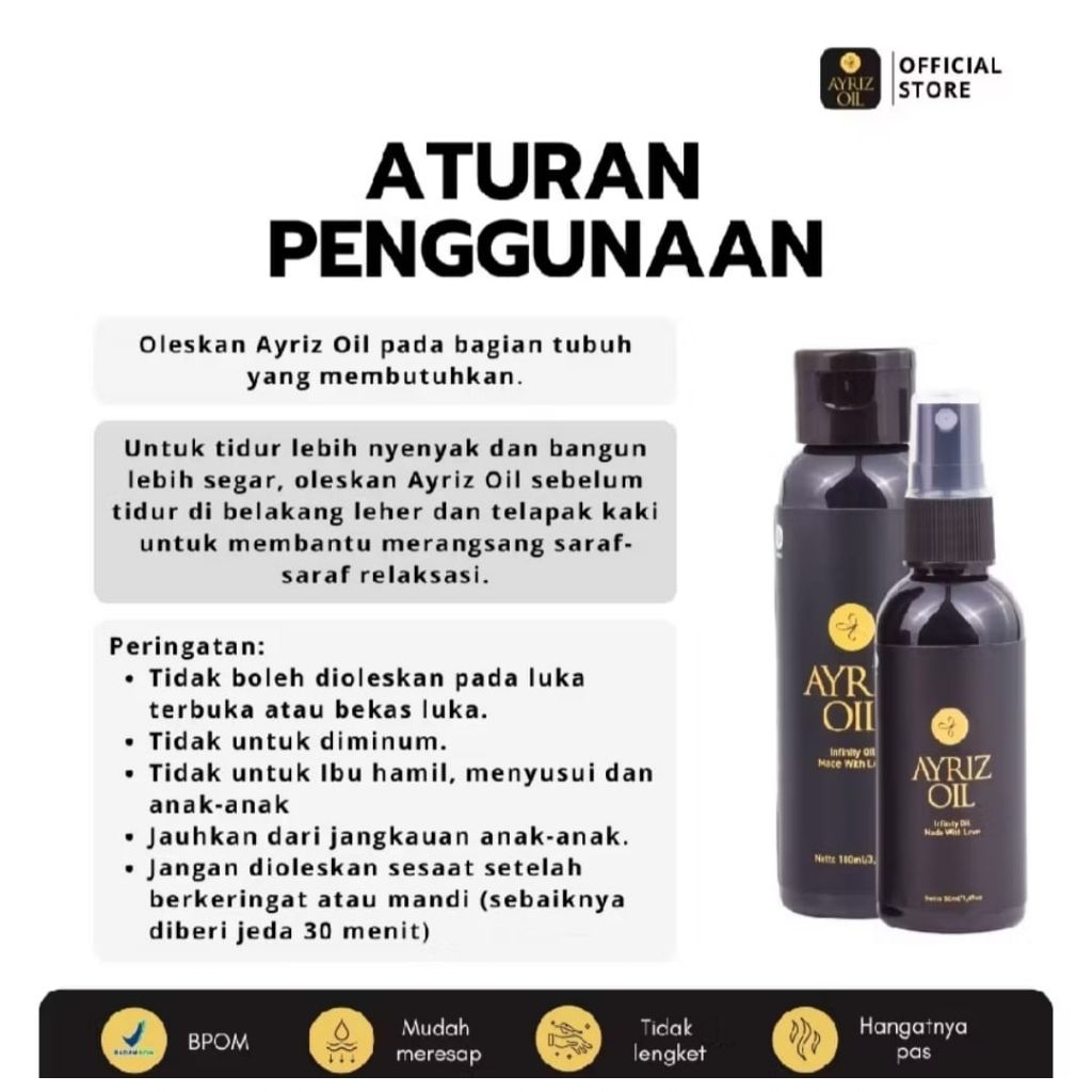 Ayriz Oil Travel Size 100Ml Minyak Urut Minyak Terapi Herbal