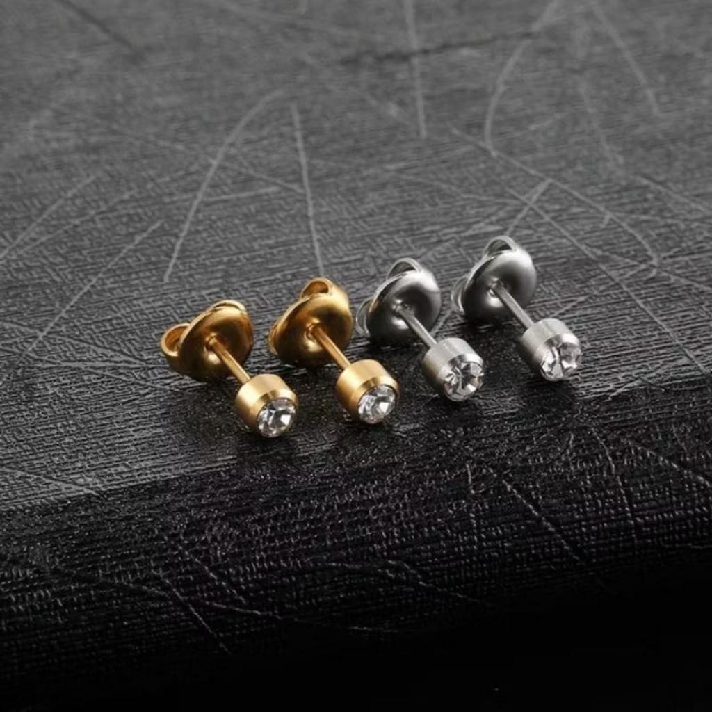 Anting Tindik/Tembak Permata Pria Wanita Anti Karat