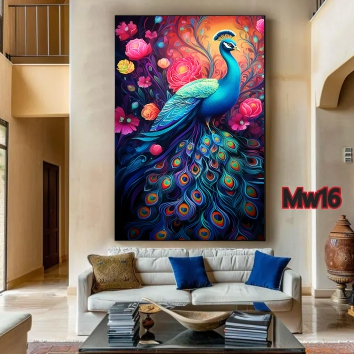 Promo Stiker Burung Merak - Wallpaper Stiker Burung Merak Besar - Stiker Merak Dekorasi Ruang Tamu