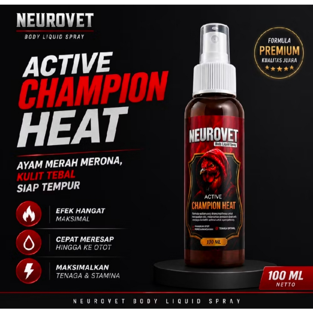 NEUROVET BODY LIQUID SPRAY ARAK GOSOK KHUSUS AYAM ADUAN 100ML
