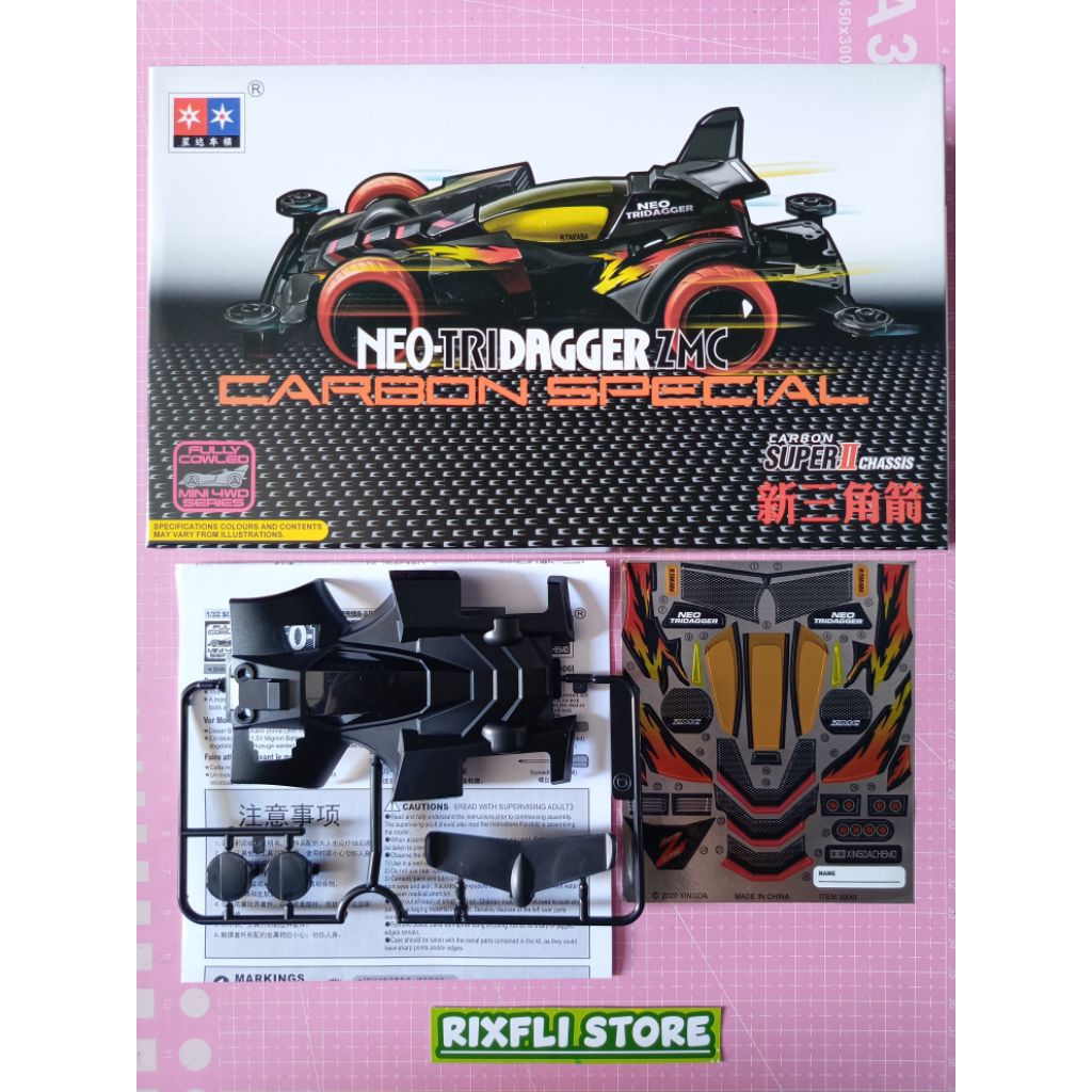 Body Tamiya KIT DAXING Series NEO TRIDAGGER ZMC CARBON SPECIAL Dapat Box nya Part Copotan KIT DAXING