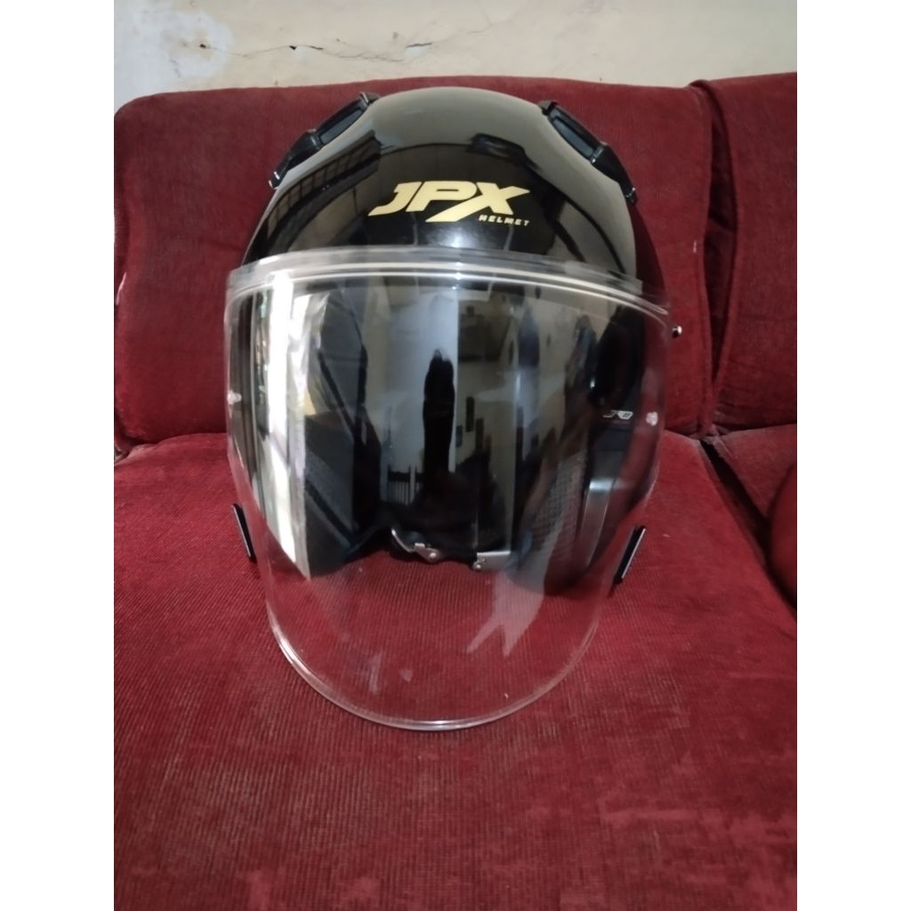 Helm jpx hitam glossy