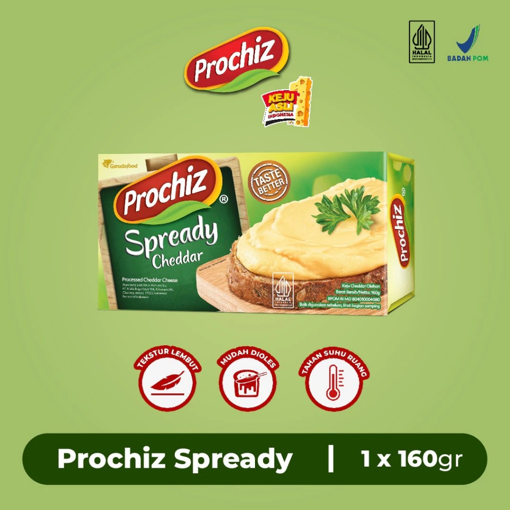 PROCHIZ Keju Oles 160Gram | Keju Prochiz Spready Cheddar | Keju Oles Prochiz