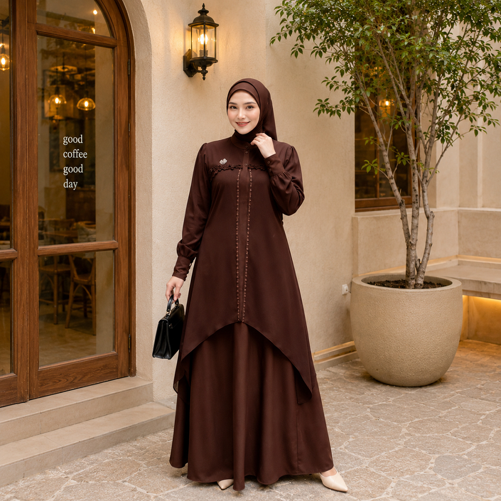 Dress Wanita Kekinian Jasmine Ceruty Babydoll Gamis Kondangan Simple Elegan Kondangan Outfit Wanita