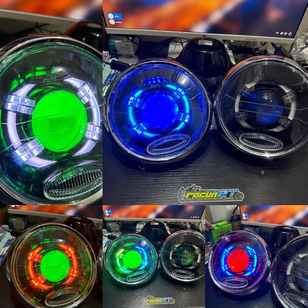 Reflektor lampu bulat rx king peredam shroud custom