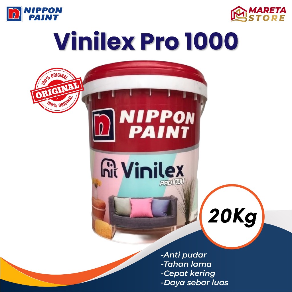 Nippon Paint Vinilex Pro 1000 20kg Interior Anti-Pudar 1 Pail