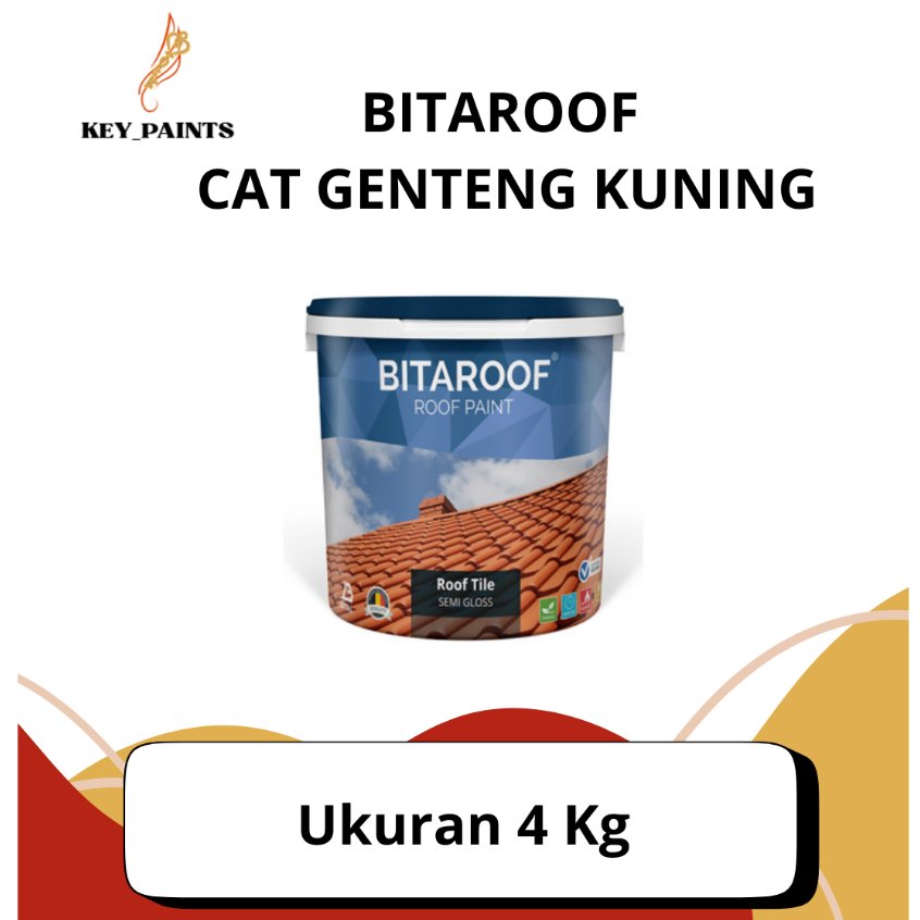 Bitaroof Cat Genteng Kuning 4 Kg Waterproof Anti Lumut Tahan Lama