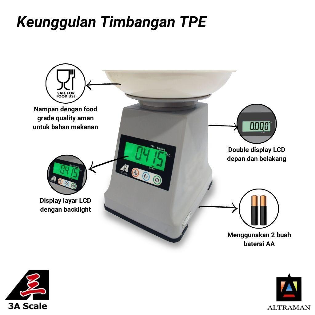 Timbangan Meja Digital Ekonomis TPE Kapasitas 15kg (buah, sayuran, daging, telur)