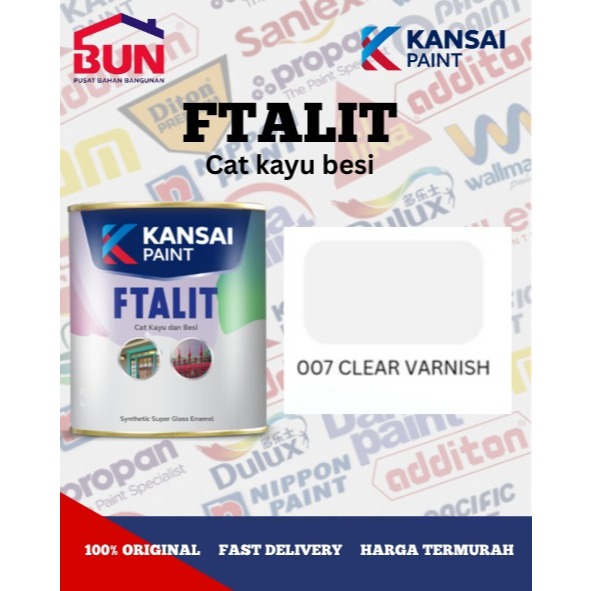 FTALIT CLEAR VERNIS 007 KAYU BESI 1KG / F-TALIT KANSAI CLEAR VERNIS 007 CAT KAYU BESI PERNIS BENING 