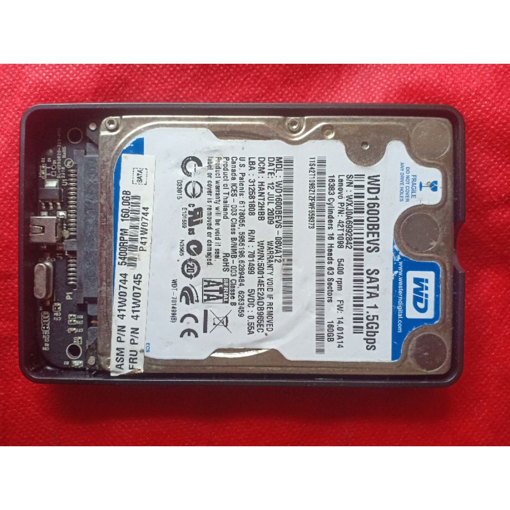 Harddisk Laptop Tebal 160gb WD