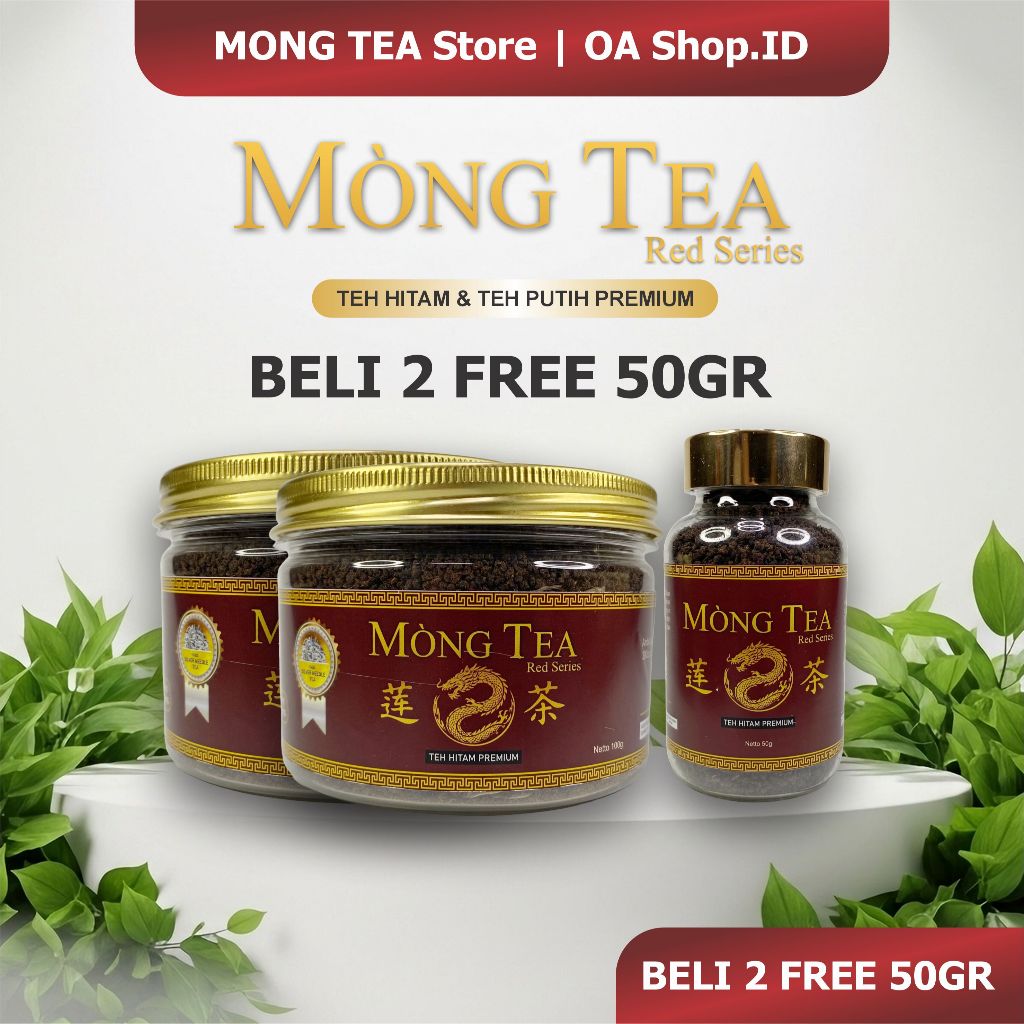 Mong Tea Teh Hitam Premium Teh Putih Murni Beli 2 Free 50gr Original - Teh Kesehatan Herbal Penurun 
