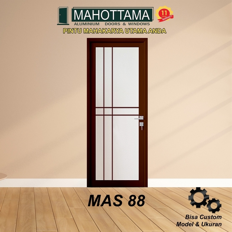 MAHOTTAMA MAS88 - Pintu Aluminium Rumah Utama Kamar Tidur / Mandi 90 x 215 Bisa Custom Ukuran Almuni