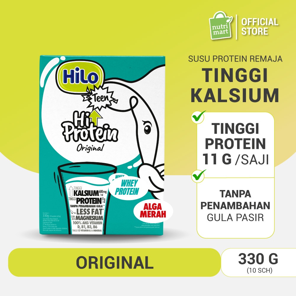 HiLo Teen Original 10 sch - No 1 Susu Remaja Tumbuh Tinggi Kalsium Protein Lebih Rendah Gula