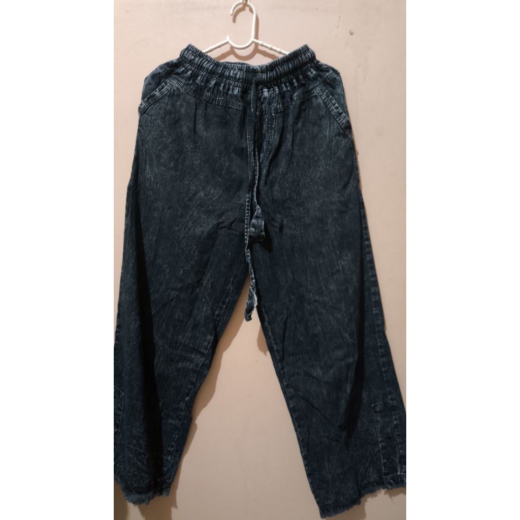 kulot jeans biru tua
