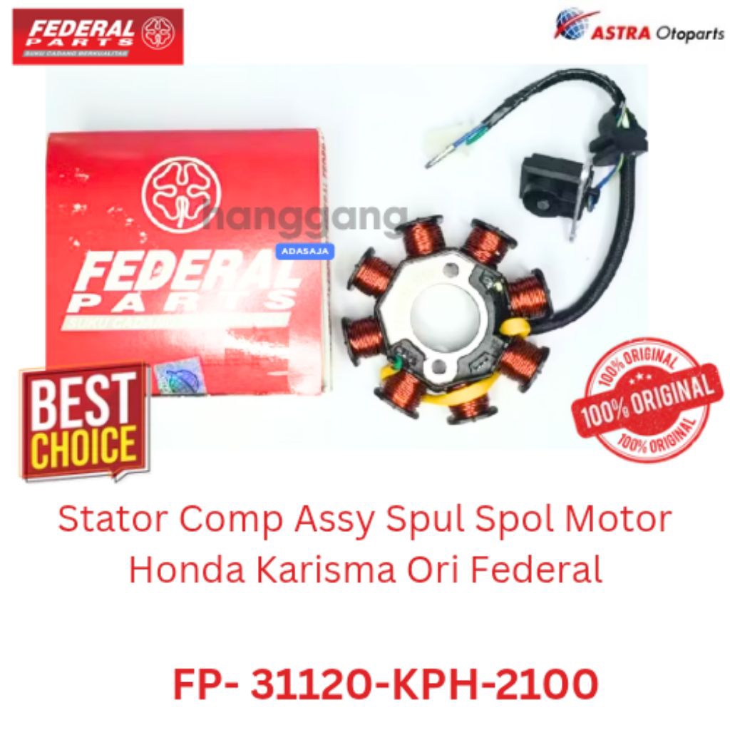 Stator Comp Assy Spul Spol Motor Honda Karisma KPH Ori Federal