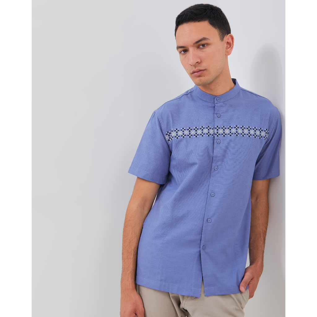 AMK Baju Koko Pria Lengan Pendek KK TAREEQ S/S Medium Blue